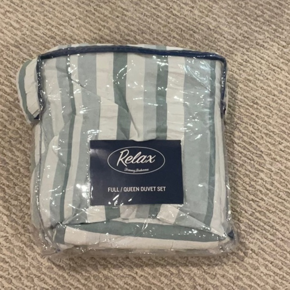Tommy Bahama Blue and White Duvet Cover